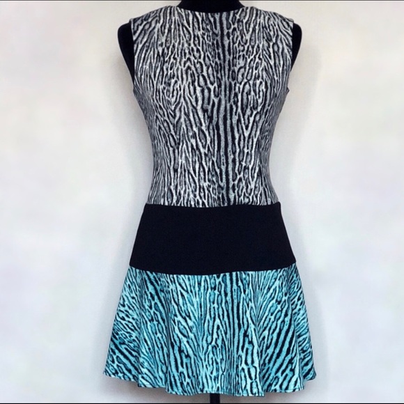 BCBGMaxAzria “Lillian” Animal Print-Blocked Dress - Picture 2 of 8